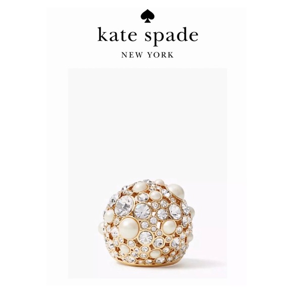 kate spade Jewelry - NWT Kate Spade ♠️ PICK A PEARL 12-K Gold Plated Glass Stones/ Pearls Ring-Sz.7